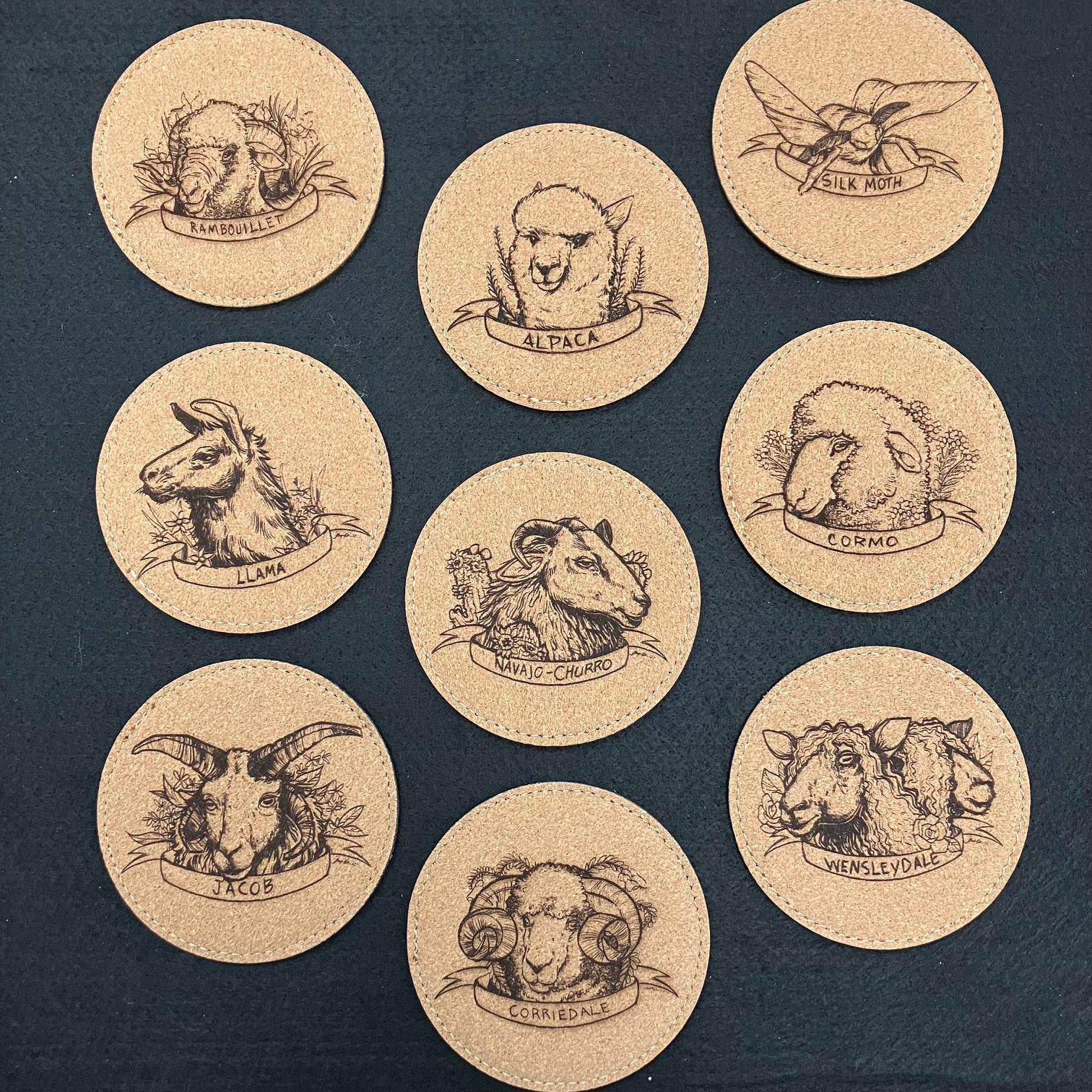 Fiber Animal Coasters