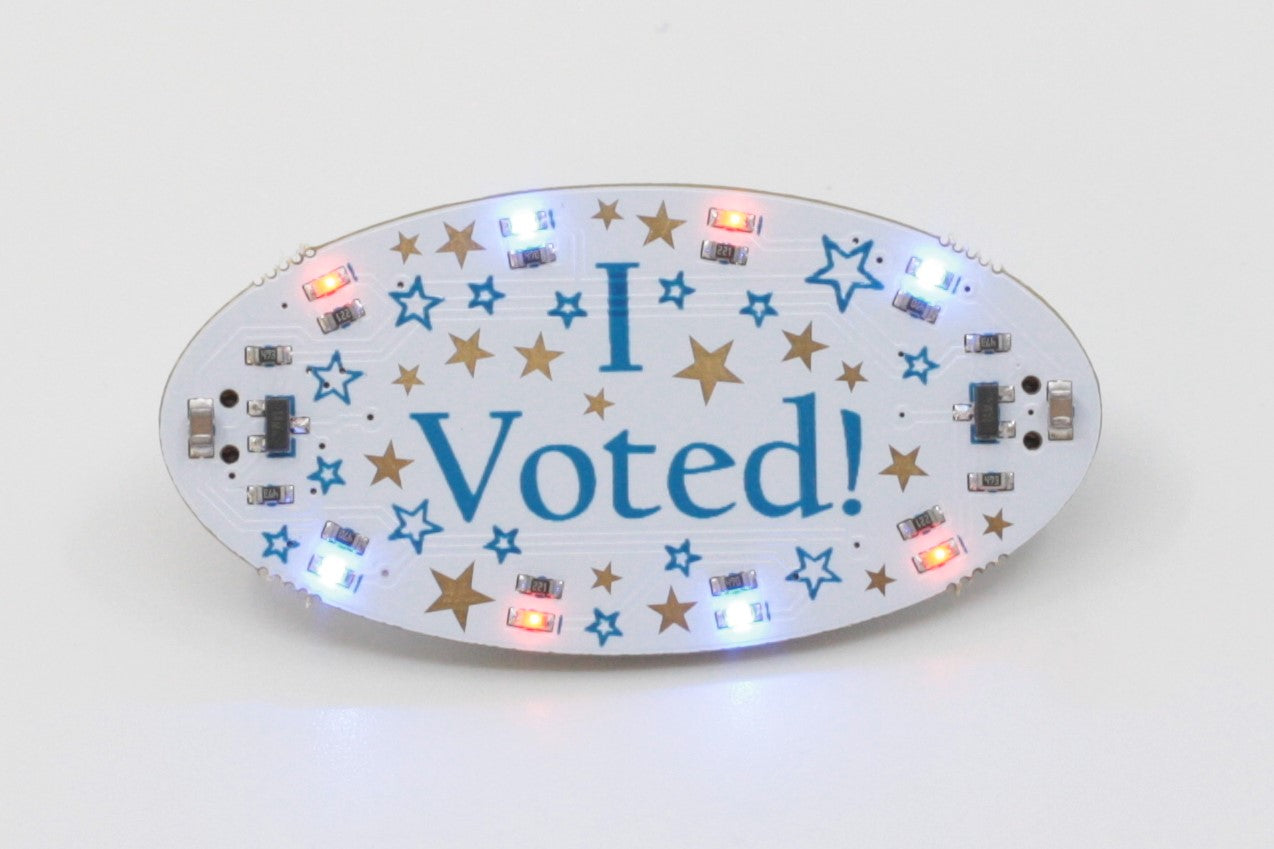 I Voted Blinky Badge, Pre-Assembled