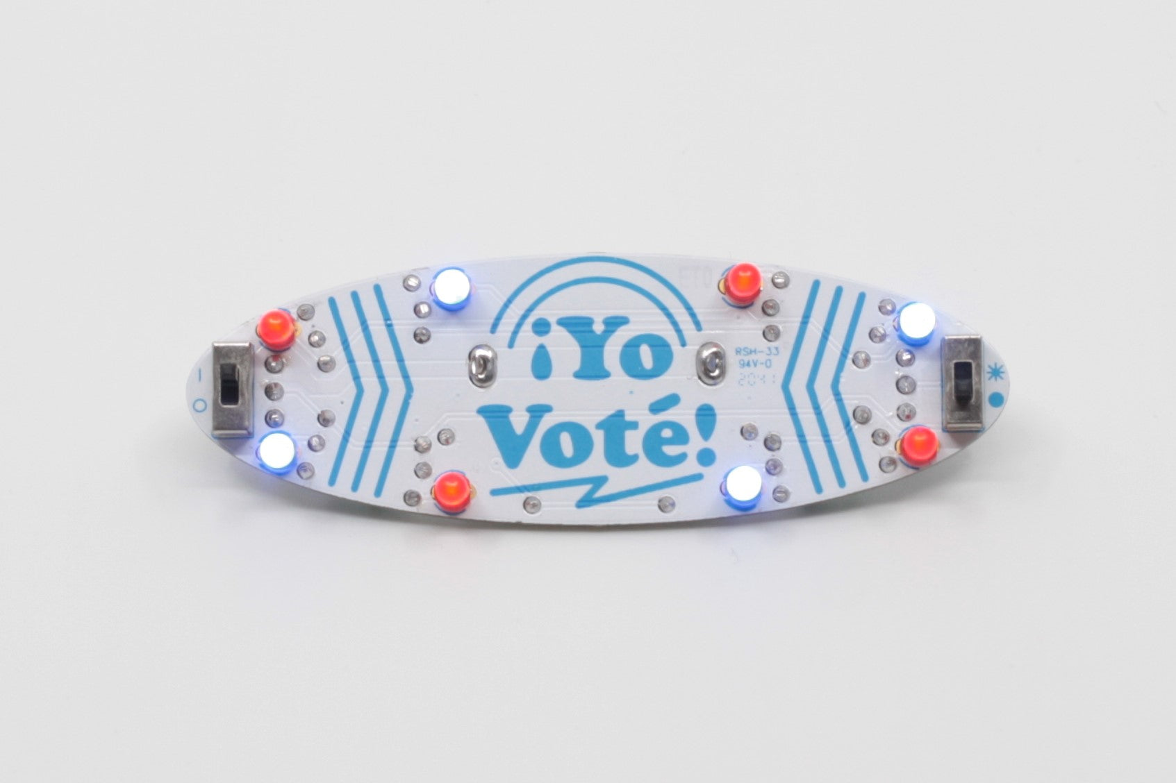 I Voted/Yo Voté Blinky Badge Soldering Kit